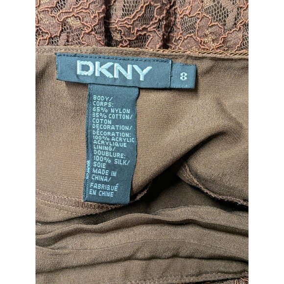 Vintage DKNY Midi Skirt Women Size 8 Floral Lace Asymmetrical Whimsigoth Fairy - Picture 7 of 10